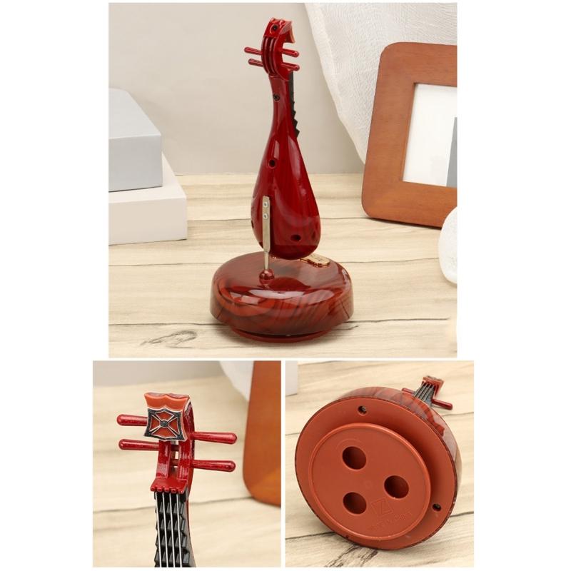 Mechanism Wind Up Musical Box Violin Music Box Miniature Musical Instrument Ornament Home Decors Creative Artware Gift