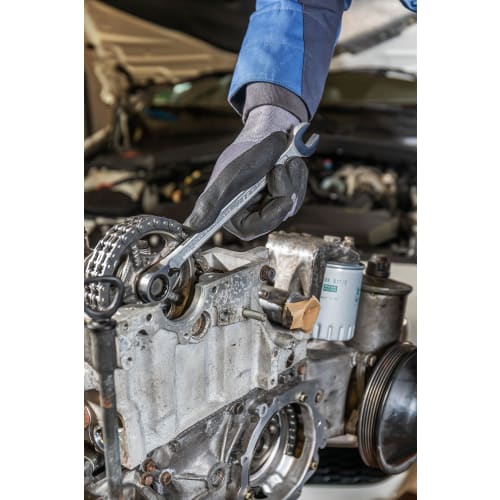 Hazet 606N/12 Combination Wrench Set, 12-Piece Set with Adjustable Wrench, Open-End Wrench, and Ratchet Mechanism, Chrome-Plated Finish, Ideal for DIY