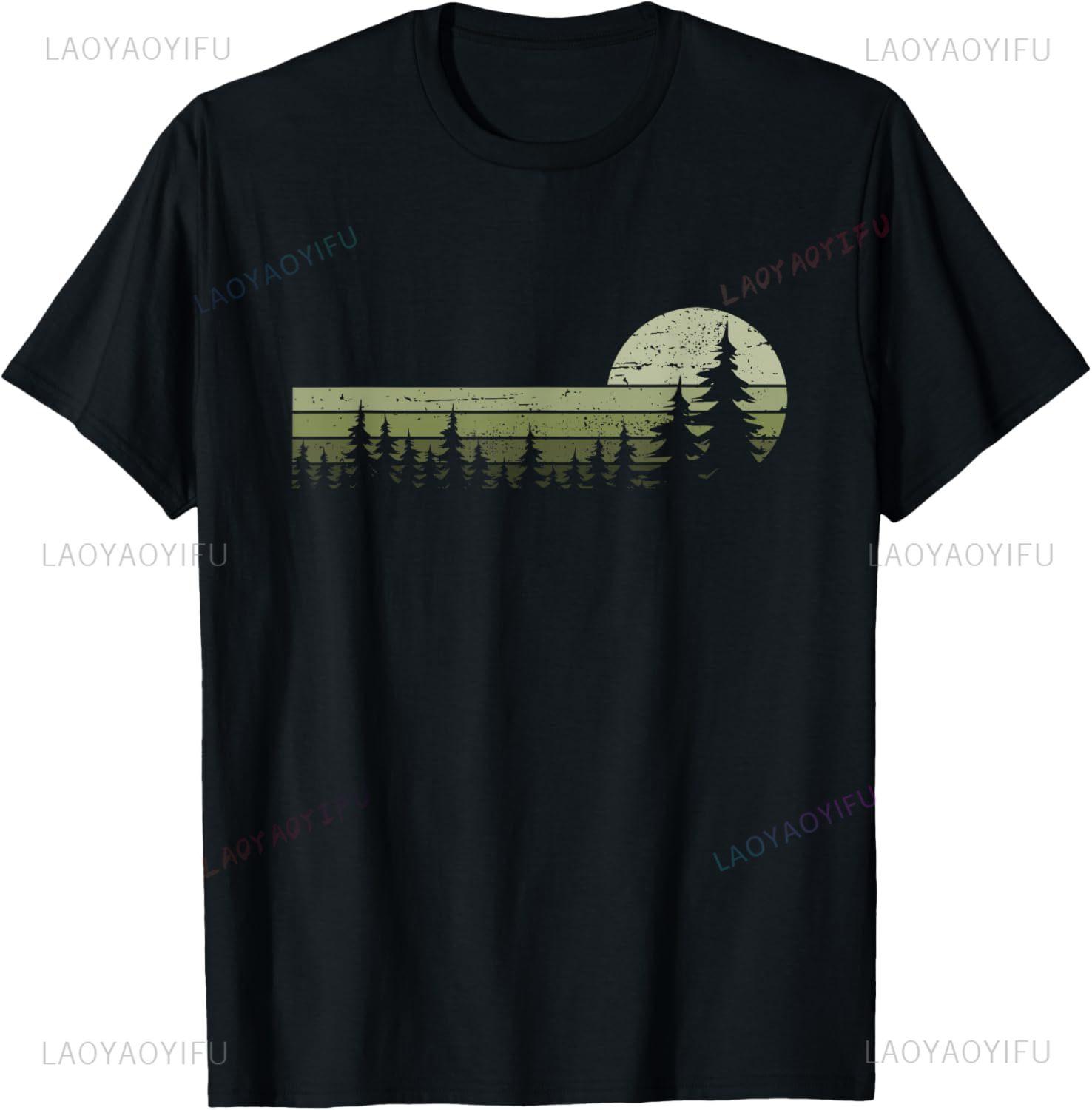 Retro Sunset Forest Trees T-shirt XXXXL