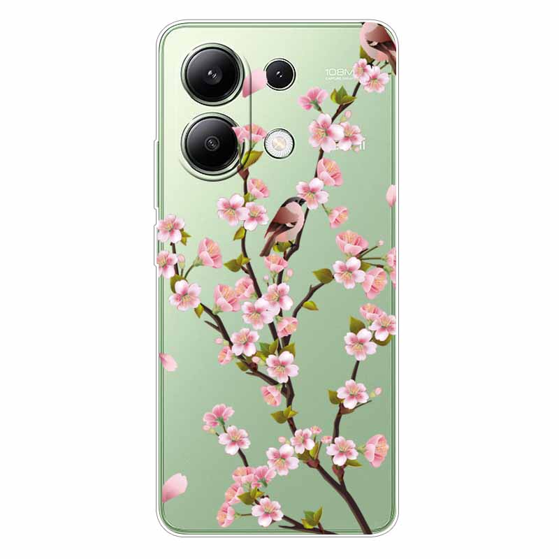 For Xiaomi Redmi Note 13 4G Case TPU Clear Soft Cute Girl Paint Cover For Redmi Note 13 4G Case Note13 Transparent Silicone