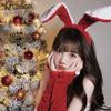 Red Rabbit Ears Headband: Women's Autumn/Winter Christmas Hair Accessory