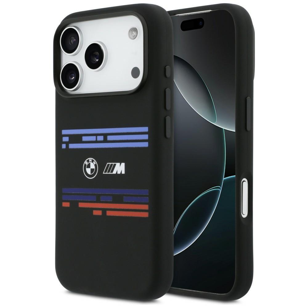 BMW M Silikon Horizontale Linie MagSafe Hülle für iPhone 17 Pro Schwarz