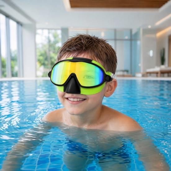 DYS 1/2 Pairs Children Swim Goggles with Earplugs, UV Protection Anti-Fog Pool Nose Cover, No Leakage Swimming Eyewear for Boys Girls