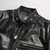 Coffee Knight Short Cowhide Leather Jacket Men's Stand-Up Collar Retro Locomotive Ami Kaji Leather Jacket