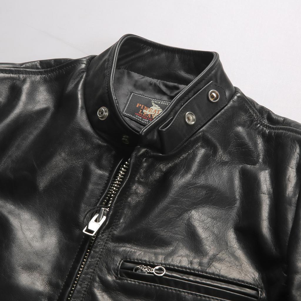 Coffee Knight Short Cowhide Leather Jacket Men's Stand-Up Collar Retro Locomotive Ami Kaji Leather Jacket