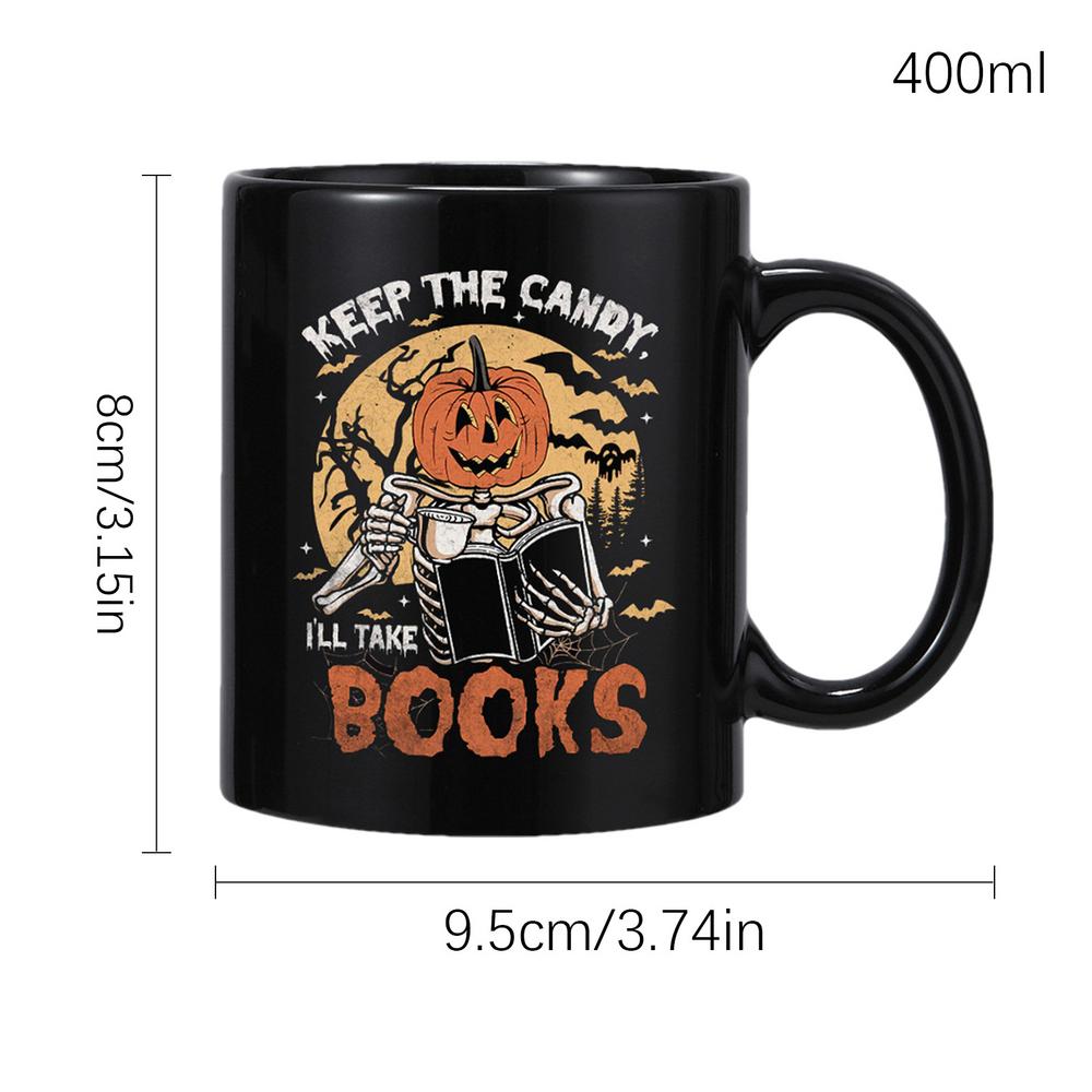 Halloween Ceramic Coffee Cup 400ml Ghost Decoration Cup Medium Capacity Spooky Tea Cup Suitable for Milk Tea and Coffee