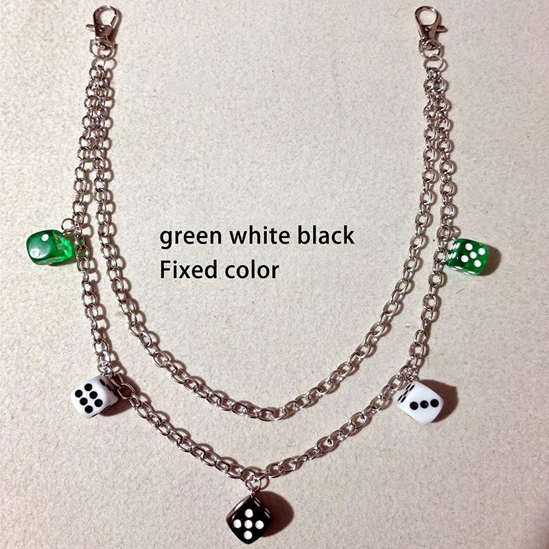 Transparent Acrylic Dice Dice Pendant Pendant Waist Chain Versatile Trouser Chain