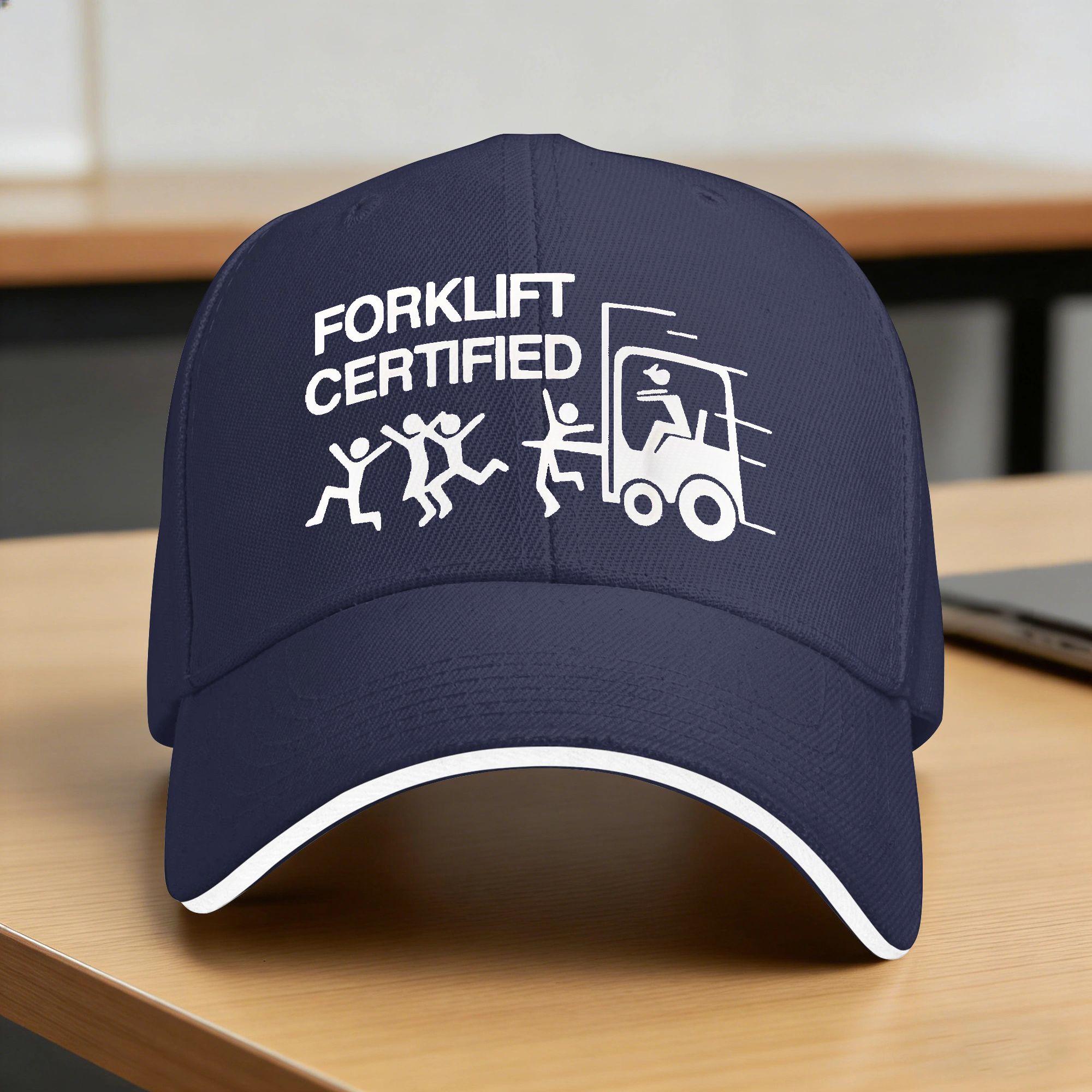

Forklift Certified Baseball Cap Unisex Men Design Trucker Hat Spring Stylish Kpop Rock Adjustable Snapback Cap One Size темно-синього кольору