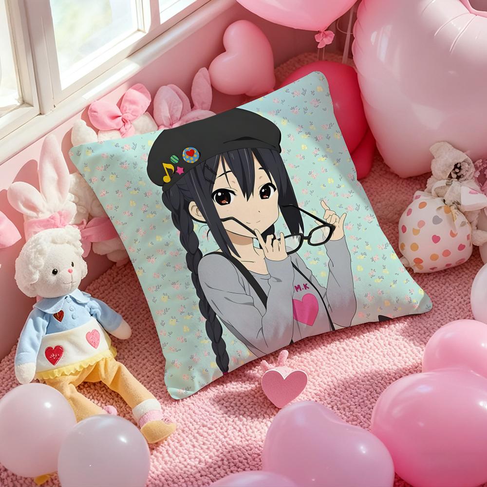 cute Anime K-K-ON Classic Cushion Cover Pattern Printed Pillowcase for Living Room Sofa Cushion Cover & Bedroom Decor
