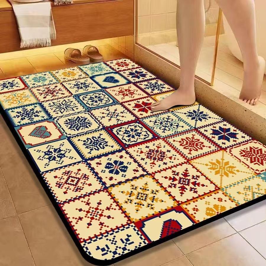 Diatom Mud Floor Mat Entrance Door Bathroom Water-absorbing Non-slip Soft Mat Free of Wash Quick-drying Water Filter Kitchen Drain Mat