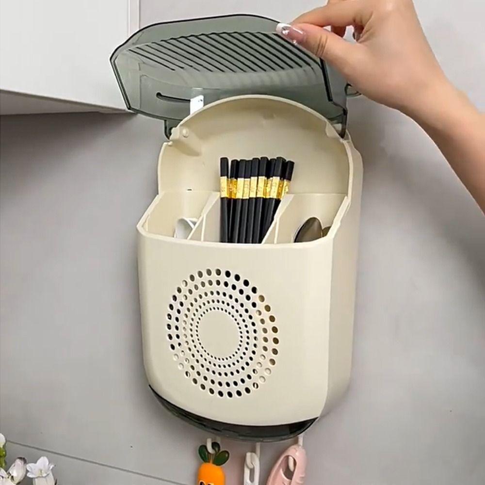 

with Lid Cutlery Holder Dustproof Kitchen Cutlery Container Kitchen Supplies прозрачный