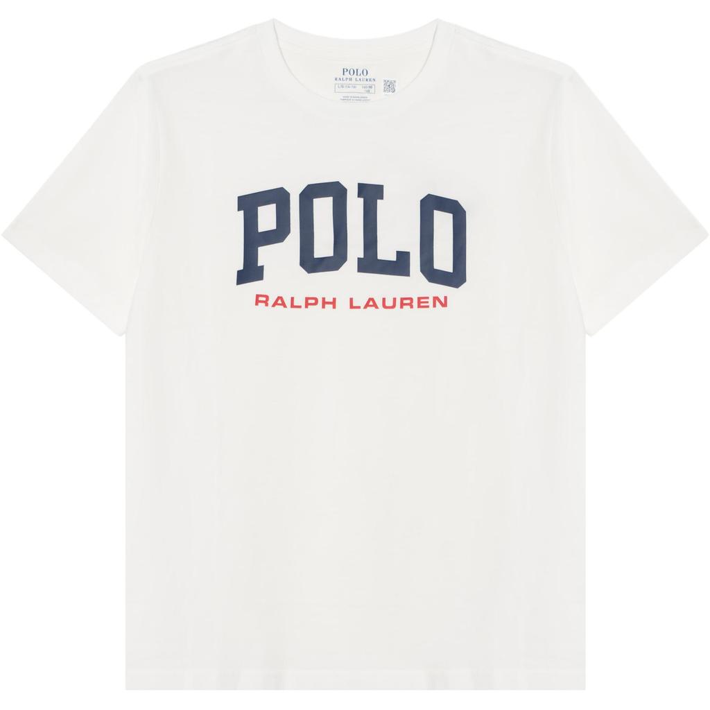 Polo Ralph Lauren Kids Logo Print Crew Neck Straight Cut Short Sleeve T-Shirt Kids Tops White CWPOTSHY8020990100