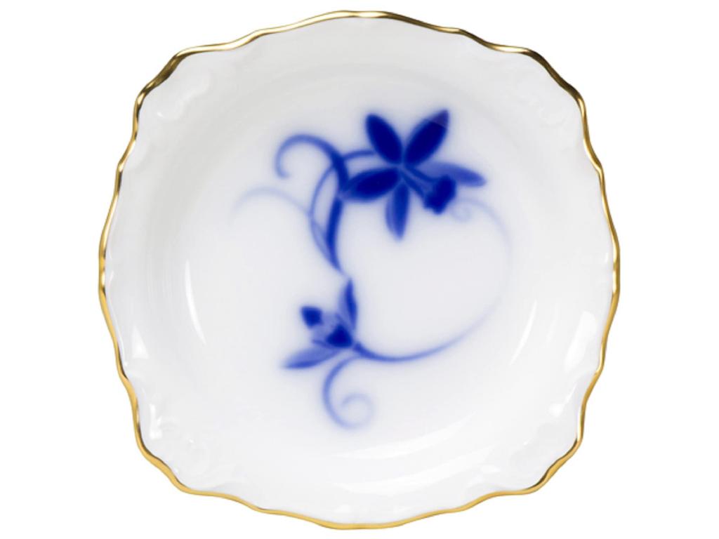 Okura Pottery Direct Store Exclusive: Blue Cattleya 10cm Relief Small Plate, Diameter 10.5cm, Made in Japan, 119H/A603
