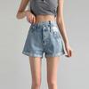High Waist Jeans Shorts Women Summer Loose Denim Shorts Fashion Straight Five-point Pant Y2K Clothes Bottoms