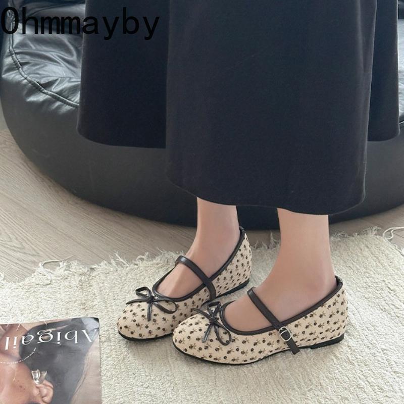 Spring New Women Ballet Flats Concise Round Toe Shallow Slip On Ladies Shoes Soft Sole Butterfly-knot Eelgant Dress Shoes