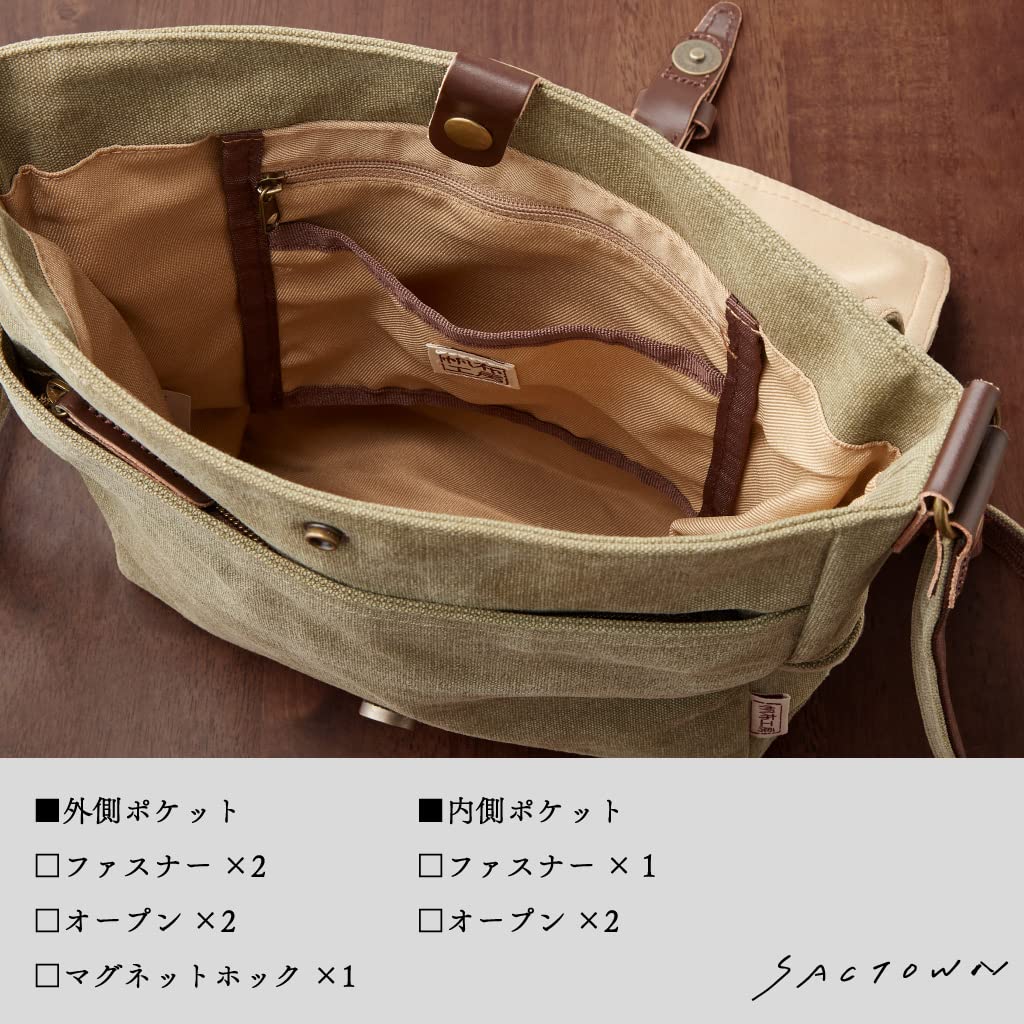 Hanpu Kobo Shoulder Bag Bag Canvas Shoulder Bag Crossbody B5 3X95 Beige [Shoulder Men's Women's Canvas]