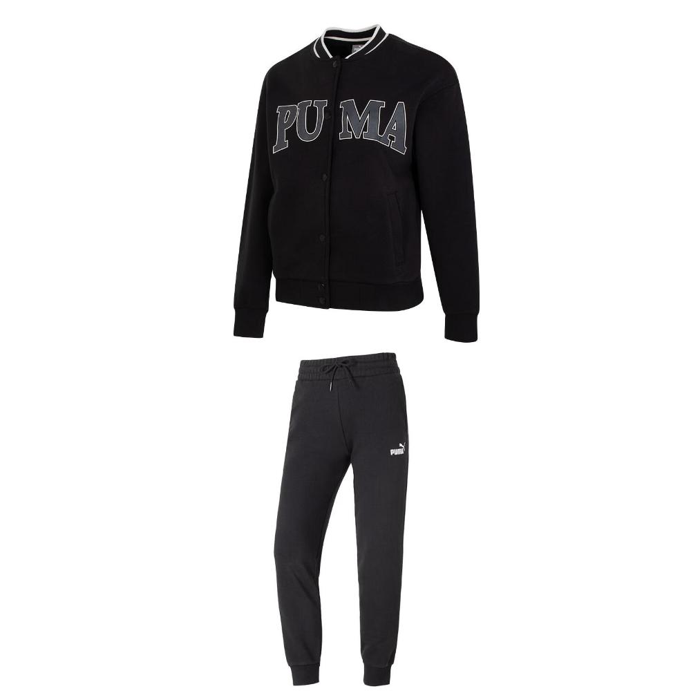 

Puma Outdoor Sports Single-Breasted Jacket With Drawstring Breathable Long Pants Casual Set Women sets Black 682179-01+682126-01 S