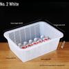 Large White Plastic Rectangular Kitchen Basket for Draining, Washing, and Storage