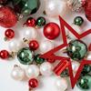 50Pcs Shatterproof Christmas Ornament Set With Plastic Tree Toppers Star For Indoor Outdoors Holiday Decorations