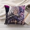 Calcharo Wuthering Waves Cushion Cover Silky Short Plush Invisible Zipper Dustproof Sofa Pillow Case For Home Decor