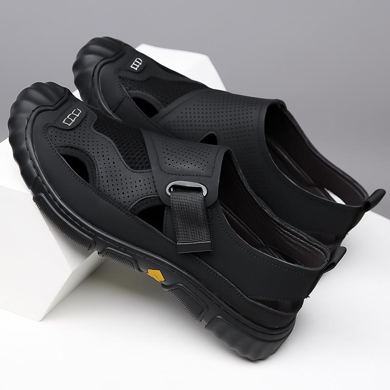 Men's Shoes 2025 Summer Casual Wear Vietnam Beach Shoes Hollow Breathable Hole Cool Leather Shoes Men's Tide 2025