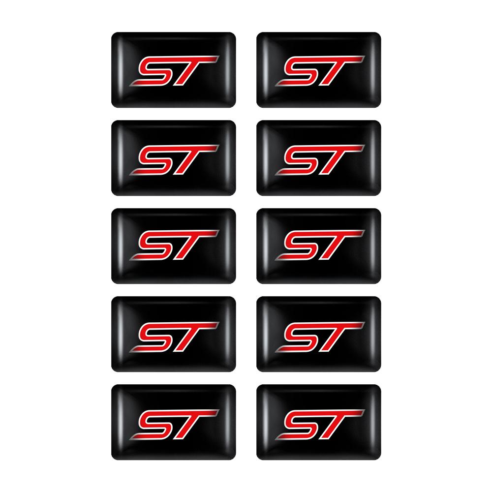 GUVR5 10pcs 3D Epoxy Resin Car Logo Sticker Badge Decoration Accessories Auto Styling For Ford Focus Fiesta MK4 Kuga Mondeo MK2 Ranger