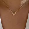1 Pair of Circular Diamond Encrusted Necklaces, Simple and Stylish Necklace, Suitable for Daily Wear