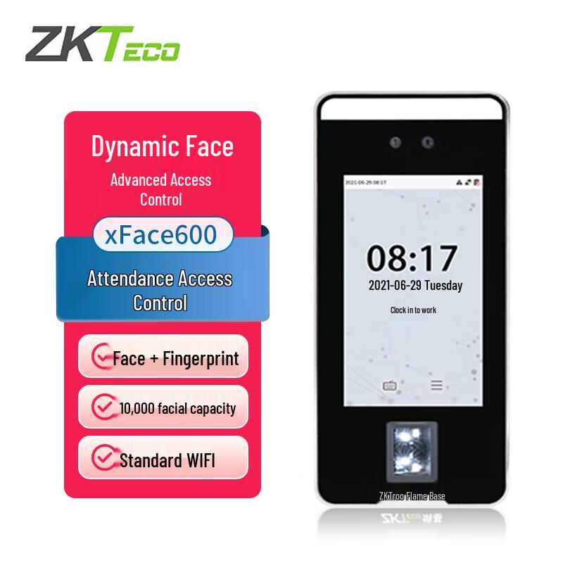 

ZKTeco xFace600 Dynamic Face & Fingerprint Time Attendance & Access Control System