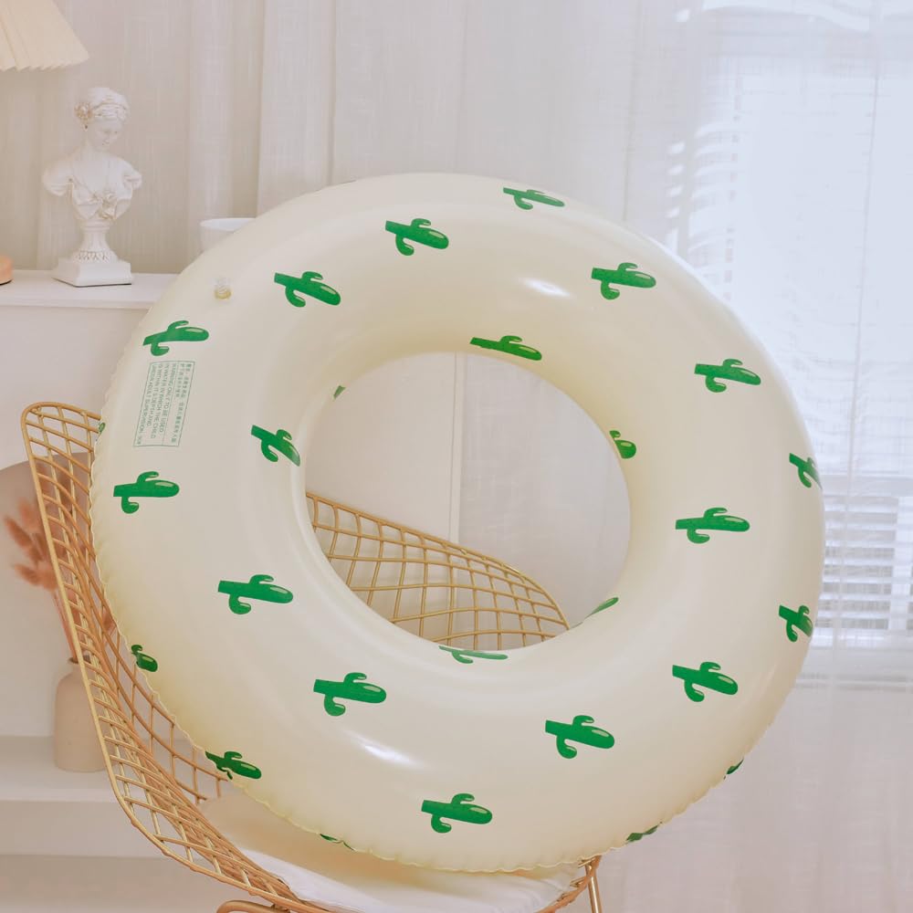 JunyueLiang Floating Ring with Handle Swimming Floating Device Simple Inflator Stylish for People Children Students Beach Pool Party Funny Exercise