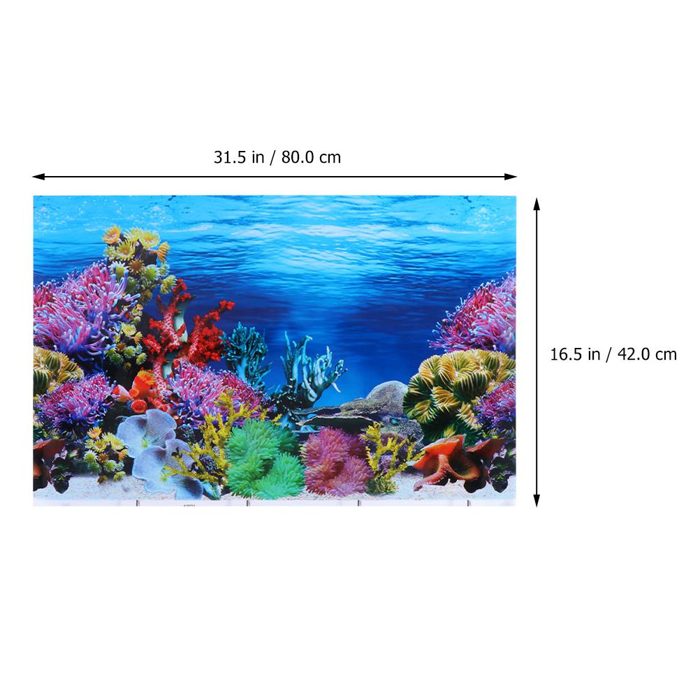 3D Landscape Double Sided Fish Tank Background Poster Aquarium Thick Film Decor Underwater Wallpaper Backdrop Thickened Printed