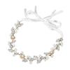 Wedding Headband Rhinestone Faux Pearl Flower Leaf Shaped Pendant Bridal Headpiece Hair Accessories