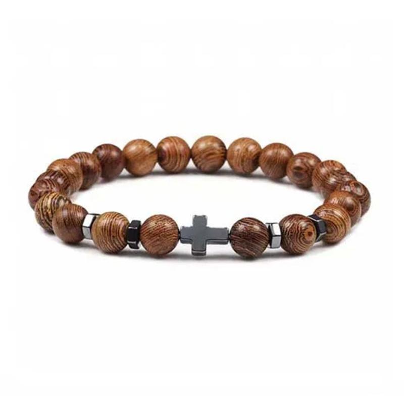 

Kirykle 8 мм натуральный вулканический камень тигровый камень белая сосна черный желчный камень крест бусины мужской и женский браслет йога украшения