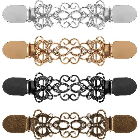 4pcs Vintage Cinch Clip Dress Clips Back Cinch Waist Cincher Clip Shawl Sweater Clips for Women Wedding Banquet Jacket Winter
