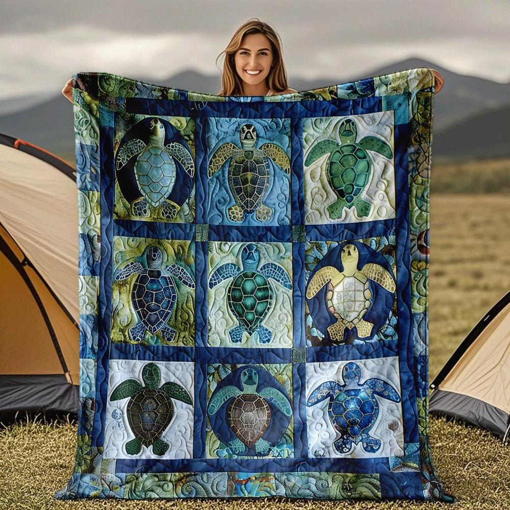 

Colormatched Turtle Theme Blanket for Sofa Bed Travel Camping Living Room Office Conditioning Blanket for All Seasons Gifts 75x100cm