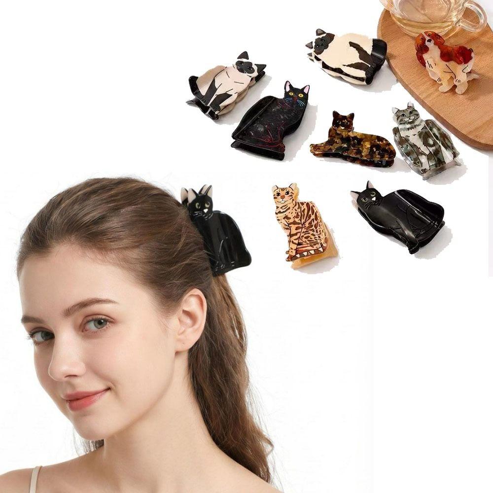 Korean Style Cat Hair Claw Clip Cartoon Acetate Hair Clips Gifts Shark Clip  For Women