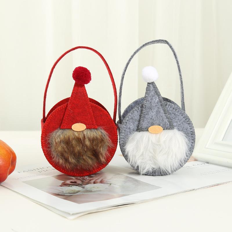

Supply Non-Woven Santa Round Tote Bag Creative Christmas Tree Candy Decoration Bag