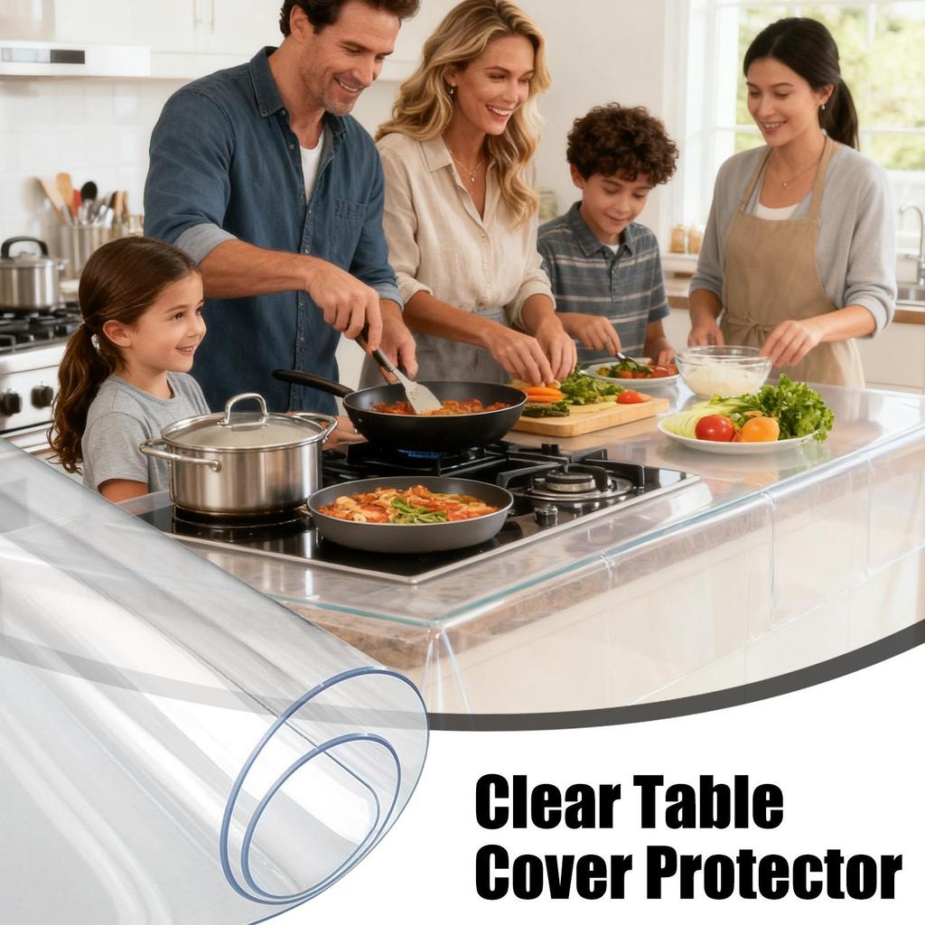 Transparent Table Protector PVC Protective Pad 0.7mm Thick Frosted Dining Table Cover For Kitchen Home Workplace Dressing Table