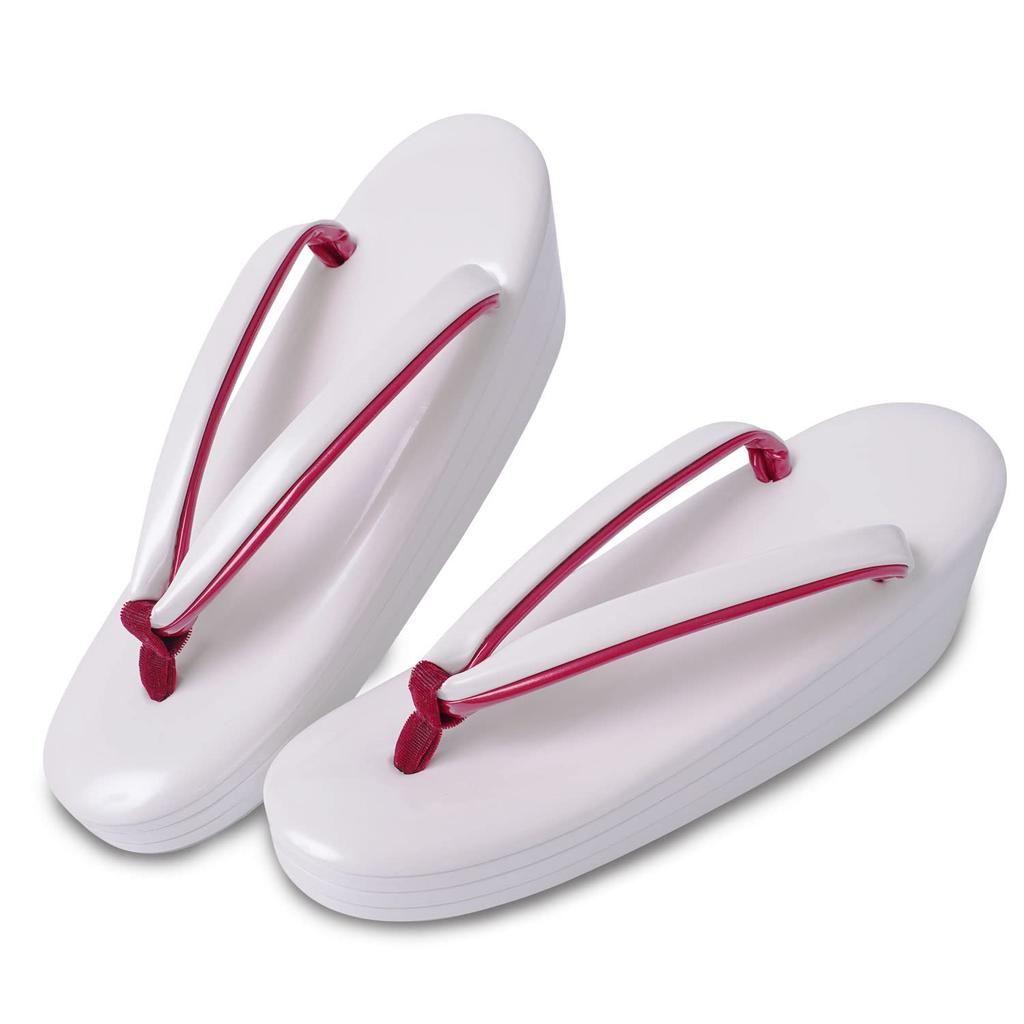 Zori Sandals Made In Japan Cork Pearl Comfortable To Formal Heeled Thick White Graduation Entrance Shrine L Size [Canelé] [Ame Mari] 3-ply [genuine