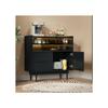 Armoire de rangement - Salle de bains - 80 cm - Porte en verre - Rampe lumineuse LED