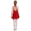 Figure Skating Dress for Girls Shiny Rhinestone Ice Skating Dress Ballet Dance Leotard Dress for Competition Costume