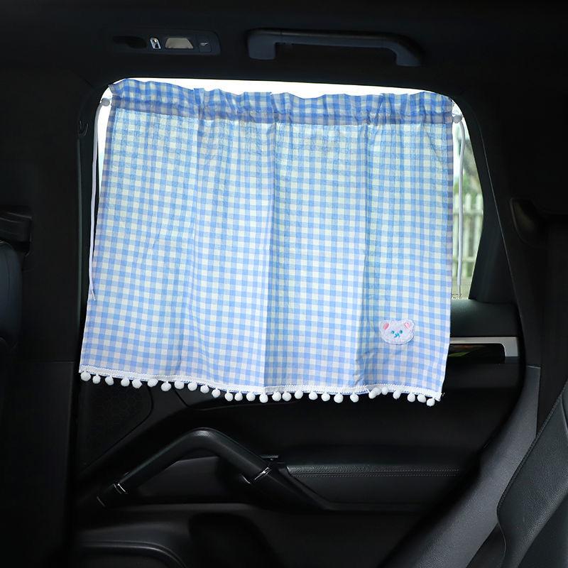 1 Stück Universelle Auto-Sonnenblenden-Vorhänge Niedlicher Cartoon-Bär Auto-Styling Hintere Seitenfenster Windschutzscheibe Sonnenschutz Schützen Fenster-Vorhänge