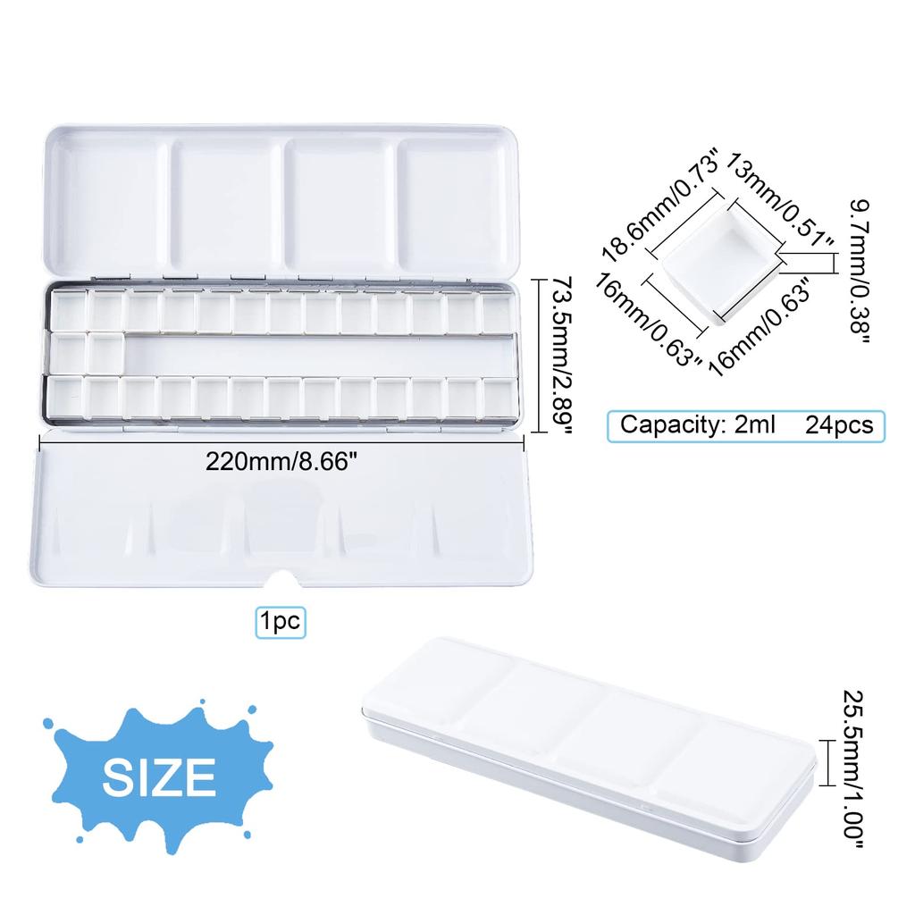 PH PandaHall Palette for Watercolor Painting Double Sided Watercolor Case Paint Case Pigment Palette Painting Supplies Painting Plate with Lid Paints