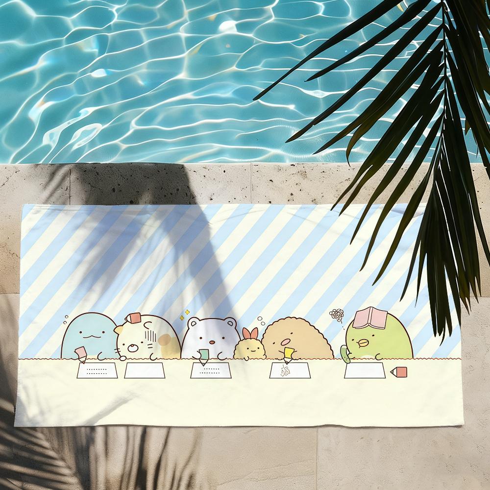 Cartoon S-Sumikko G-Gurashi Towel Quick Drying Beach Towels Are Suitable For Swimming Pools Camping Yoga And The Gym