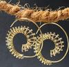 Handgefertigte hochwertige Tribal-Spiralohrringe aus Messing, einzigartiger Boho-Schmuck mit kompliziertem Spiraldesign, ethnische Statement-Ohrringe für einen mutigen Look