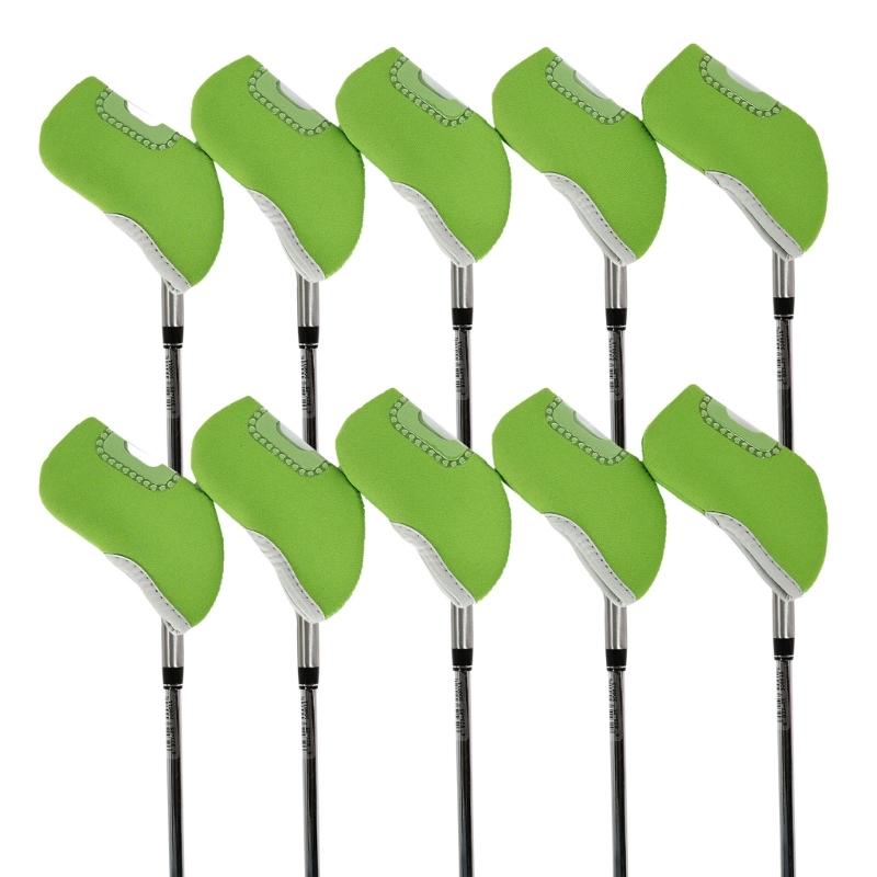10Pcs Neoprene Golf Iron Head Covers Golf Wedge Covers Iron Putter Headcovers