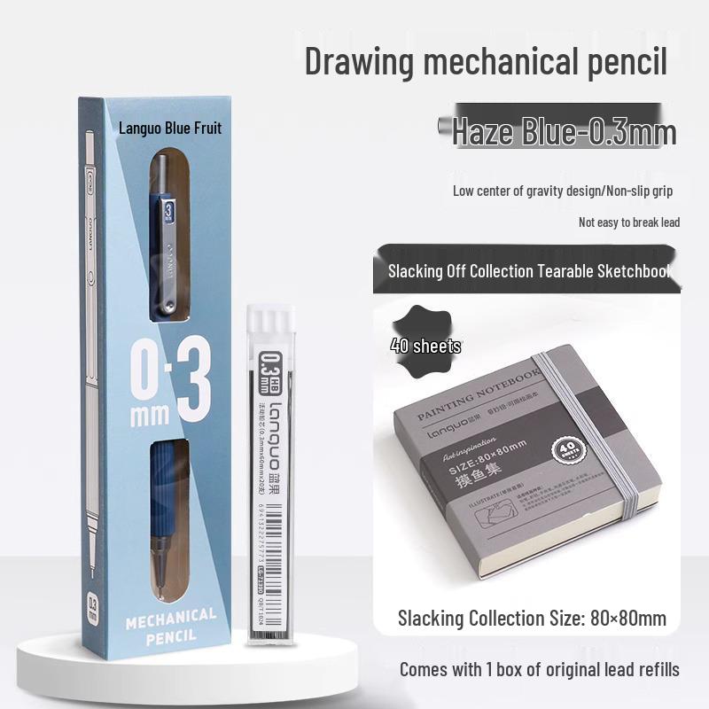 Blue Fruit Automatic Pencil Set: Candy Macaron Creative Stationery for Drafting and Drawing