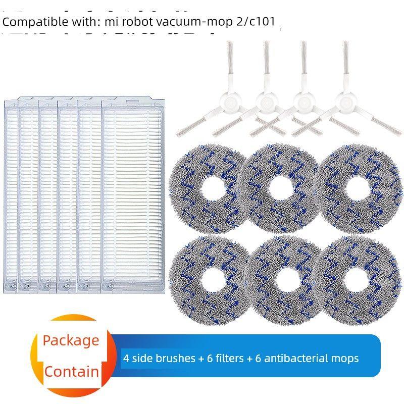 Suitable for Xiaomi Mijia No-Wash Sweeping and Mopping Robot Accessories C101 Mop Main Side Brush Filter Element Cleaning Fluid