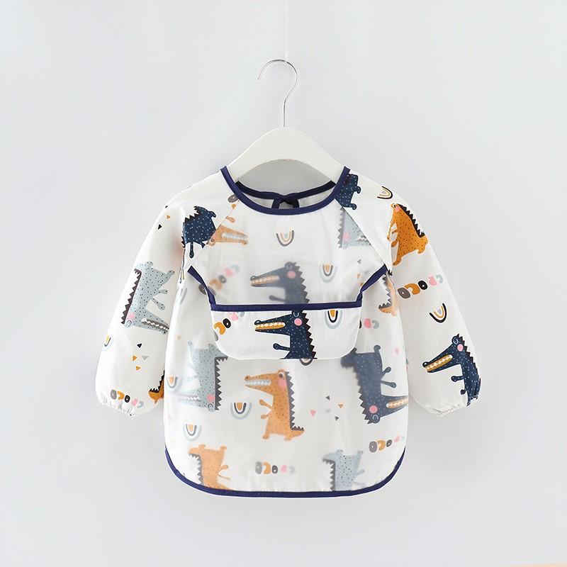 Premium Smoki Bib, Eating Apron with Sleeves and Bowl