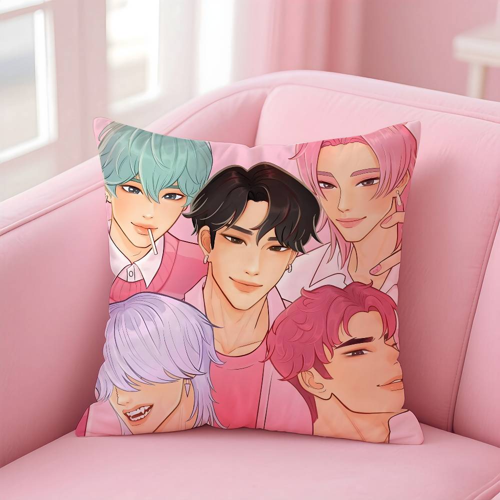 Saja Boys Kpops D-Demon H-Hunters Pillow Case Pattern Printed Pillowcase For Living Room Sofa Cushion Cover & Bedroom Decor