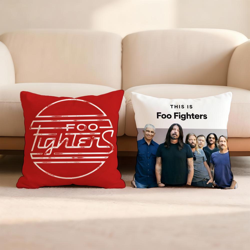 Foo F-Fighters Band Cushion Cover Home & Car Multi-Scene Pillow Cover - Reversible, Soft & Durable for Daily Use